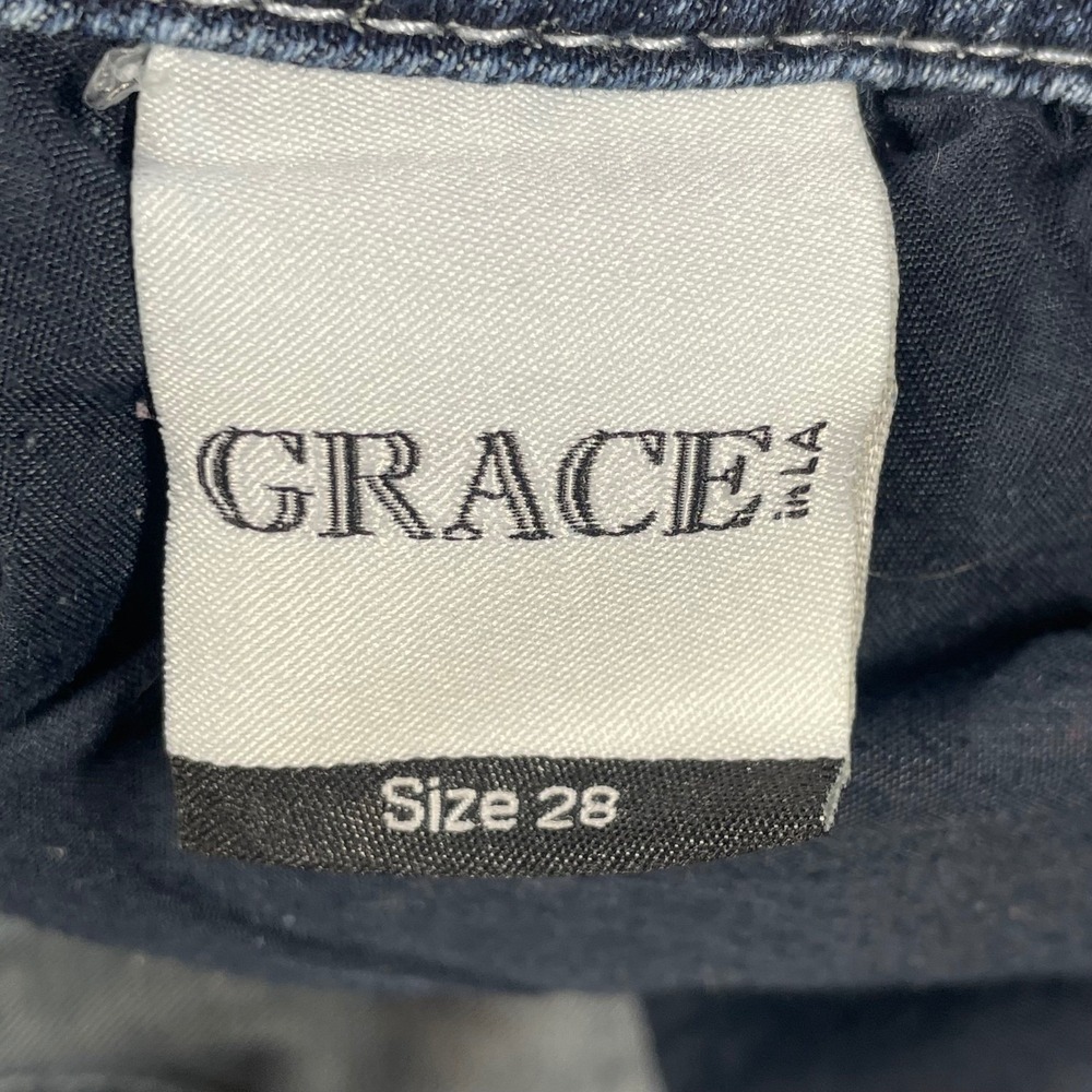 Grace in LA Blue Jeans Bootcut Embroidered Embellished Pockets Womens 28 - Picture 4 of 10